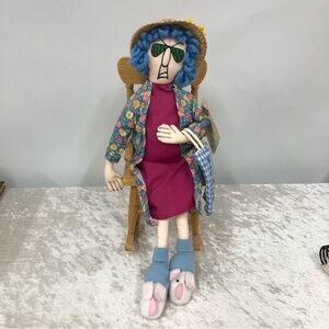 Vintage Hallmark Shoebox Crabby Maxine doll in rocking chair